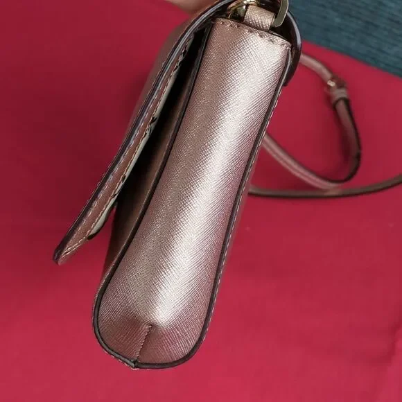 Kate Spade Greer Laurel Way Crossbody Bag Rose Gold Saffiano Leather - Picture 11 of 15